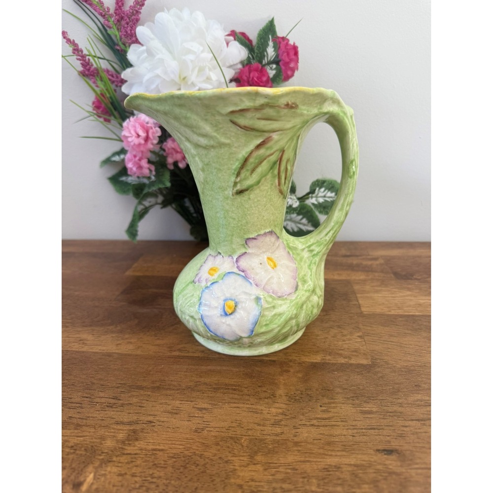 Green Florentine Floral Pitcher James Kent Ltd. Longton England Hand Painted Jug